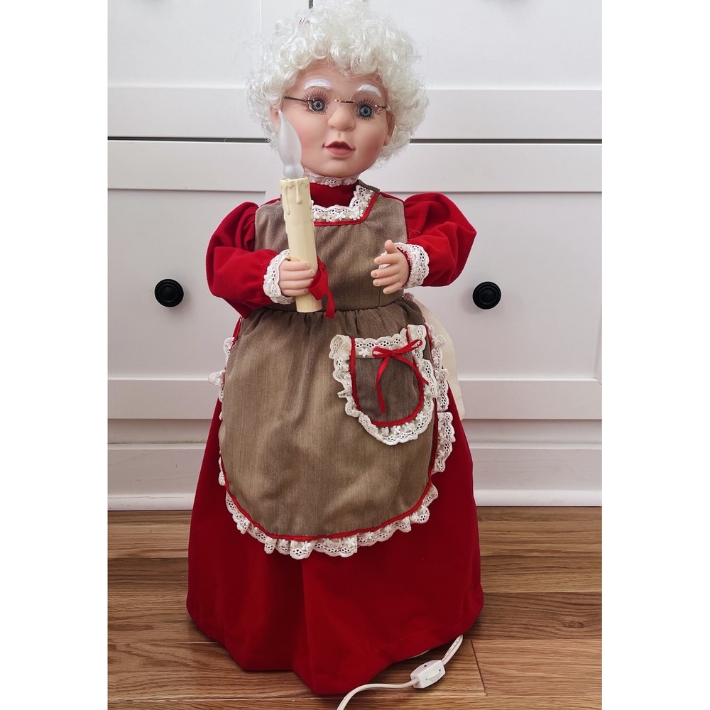 VTG 95 Telco ORIGINAL Motion-ettes Christmas Mrs Clause 24" Animated Lights WORK